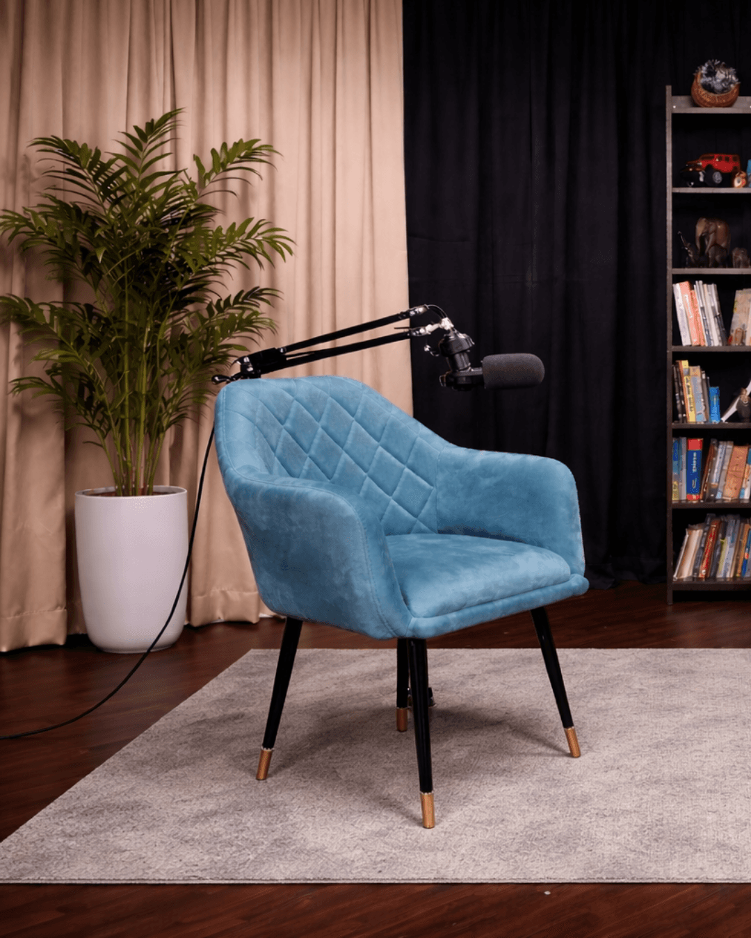 Featured podcast interview setup